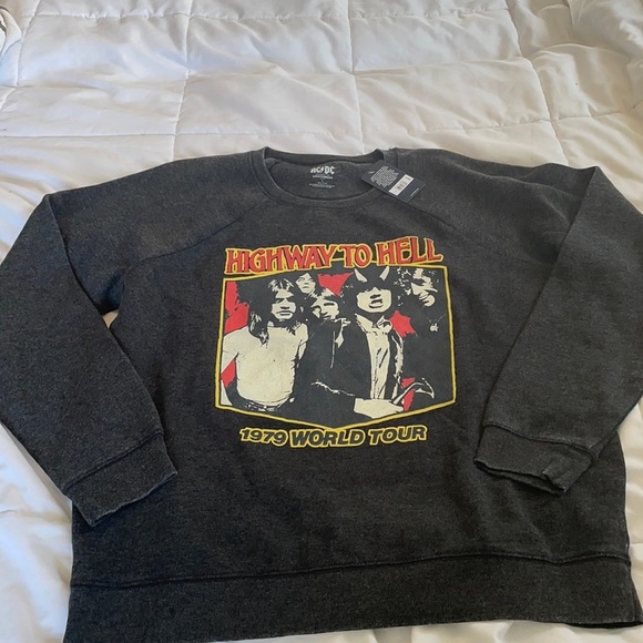 NWT AC/DC sweatshirt highway to hell size large lucky brand - Picture 5 of 9